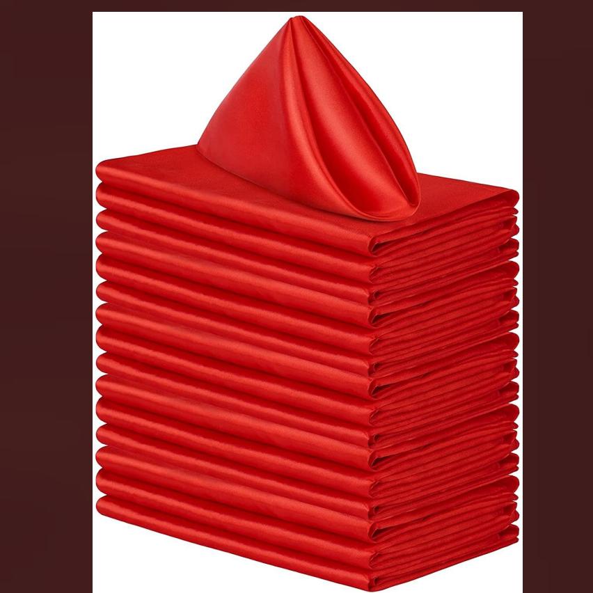 10pcs Satin Napkin 43cm*43cm Serving Table Decor Dinner Towel for Wedding Party Home Hotel Christmas Decor Table Napkins Green