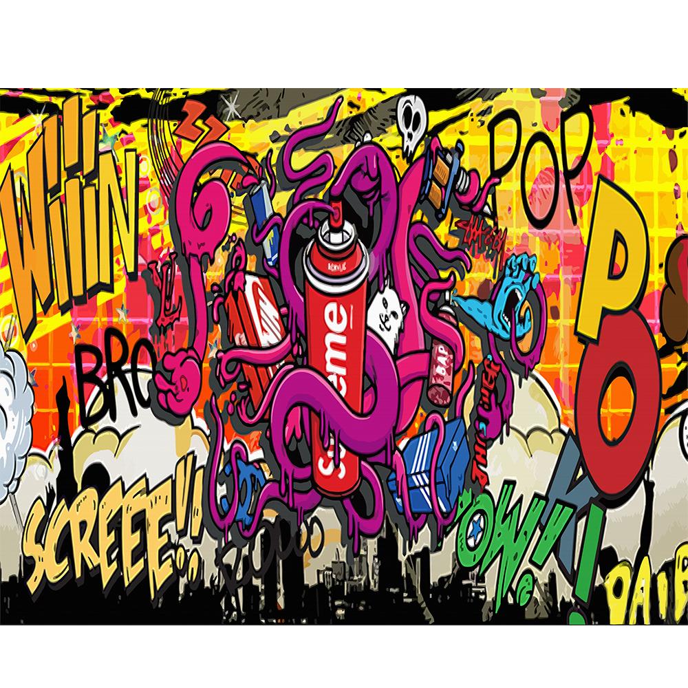 3d Large Cartoon Graffiti Mural Creative Graffiti Wall Mural Bedroom Living Room Wall Paper Home Decor