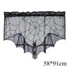 Halloween Tablecloth Bat Spider Web Black Lace Tablecloth Mantel Cloth Family Table Decoration Halloween Party Decoration