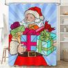 Tu Santa Claus Christmas Shower Curtain Festive Holiday Bathroom Decor Waterproof Fabric Xmas Party Home Decoration Gift Idea