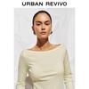 UR2026 Women's Textured Long-Sleeve Slim-Fit T-shirt