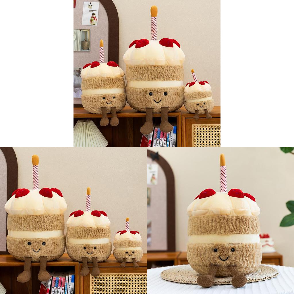 Giocattolo Torta Fragola Peluche Con Imbottitura Morbida in Cotone PP Per Bambini e Ragazze Idee Regalo