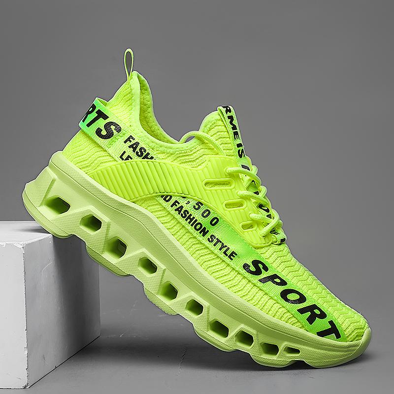 

Мужские летающие тканые легкие дышащие удобные кроссовки мужские модные кроссовки, мужская обувь больших размеров 46 зелёный