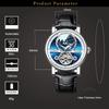 TEVISE Tourbillon Uhr Leuchtend Mechanisch Skelett Herren Armbanduhr Wasserdicht Echtes Leder Uhr