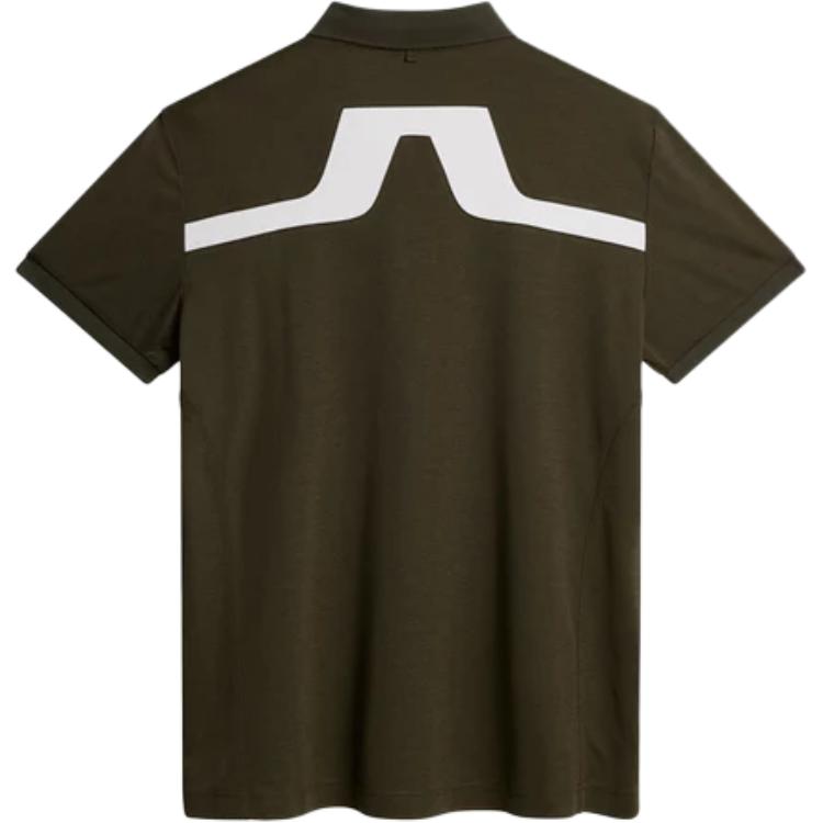 J.LINDEBERG Plain Knit Short Sleeve Polo Shirt Men Tops Forest-Green GMJT10684-M502
