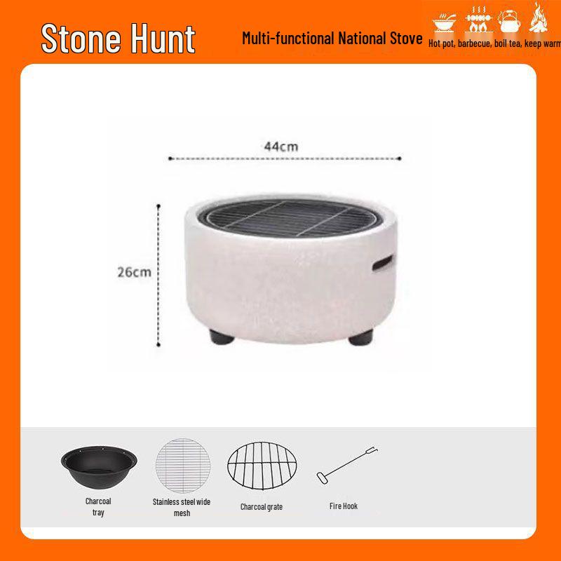 Charcoal BBQ Grill: Indoor/Outdoor Stove for Tea Brewing & Heating