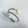 925 Sterling Silver Rings for Women Couple Minimalist Sparckling Pearl Ring Fine CZ Jewelry Birthday Gift Prevent Allergy