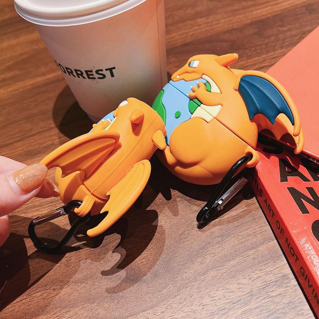 Earth Cast Charizard AirPods Pro 3 Case: Compatible with Gen 2/3/4 Apple Bluetooth Earphone.