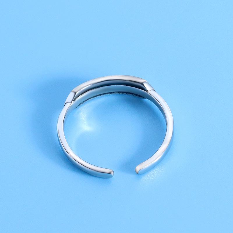 BELLA BOX Retro ALWAYS Lucky Ring, A Niche English Letter Chain Index Finger Ring For Women, An Aged Imitation Thai Silver Open Ring