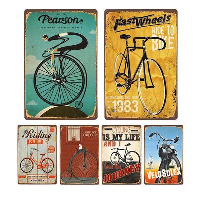Ride Bicycle Signs Tin Metal Retro Plaque Decoration Bike Shop Bar Pub Club Cafe Vintage Wall Art Iron Painting Poster 20x30cm