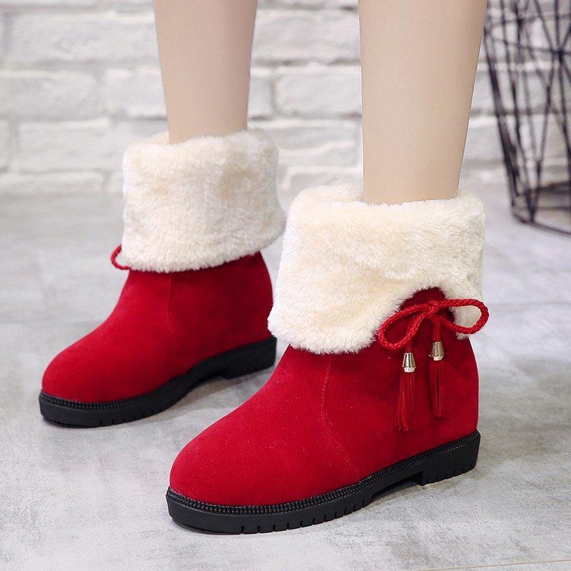 Botas de nieve Botas cortas femeninas Invierno Invierno Ola coreana Peluda  Cálida Botas de mujer Moda Ropa exterior Ropa exterior De suela gruesa  Algodón engrosado Zapatos de mujer comprar a buen precio —