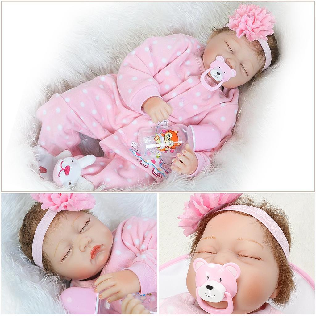 55 CM Lifelike Newborn Silicone Vinyl Reborn Gift Baby Doll Handmade Reborn Dolls