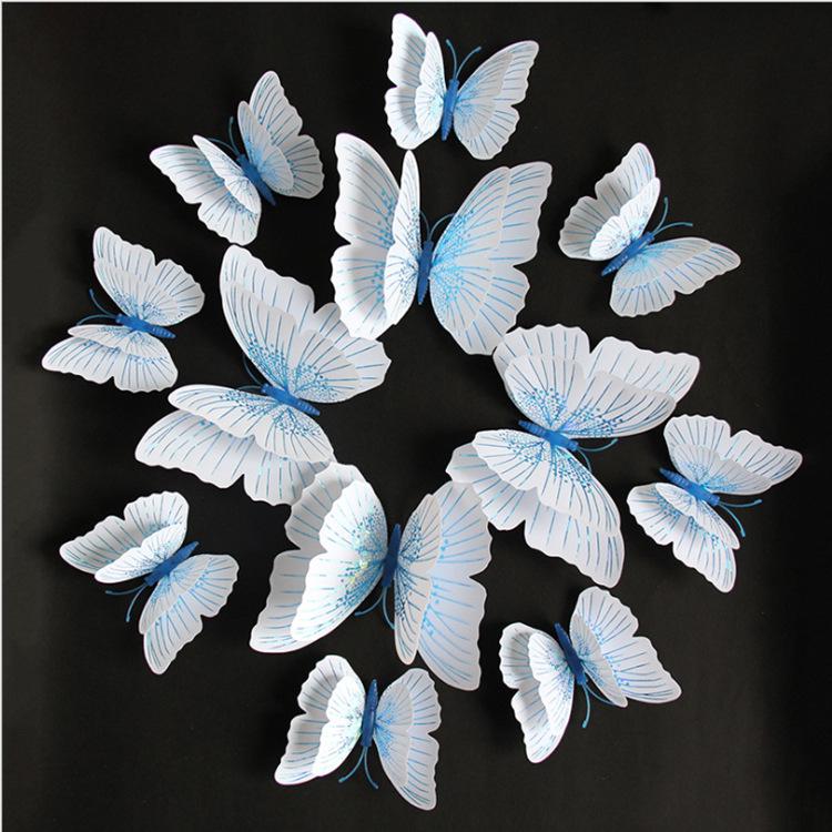 

Радужные двухслойные наклейки на стену в виде бабочек - Набор из 12 штук 12 Pieces with Magnets and Adhesives