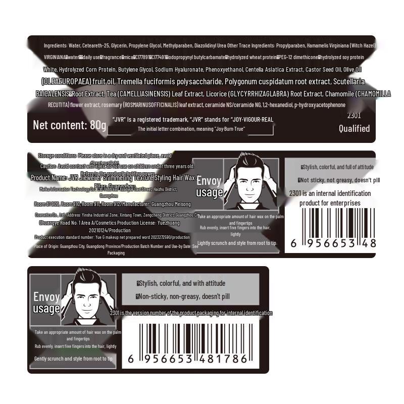 JVR Men's Brilliant Texture Hair Styling Wax