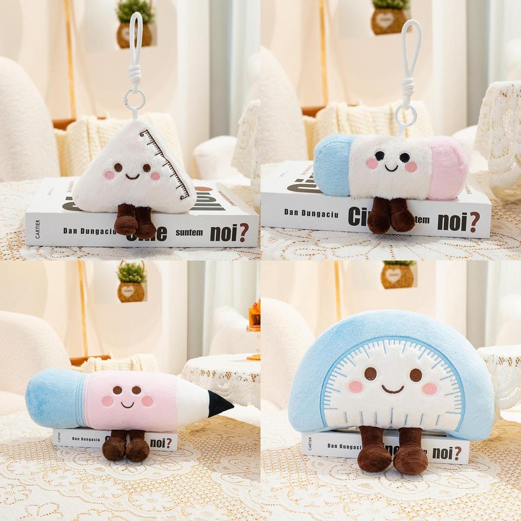 Classic Plush Pencil Case With Scissors Ruler Calculator For Students And Kids