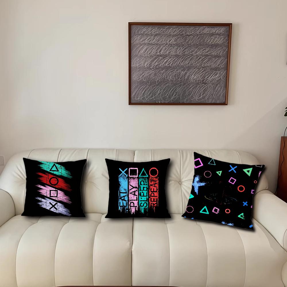 Cool P-PlayStation Fashion Gamer Cushion For Bedroom Car Coffee Shop Room Soft and Living Room Sofa Decorative Pillow Cover Case