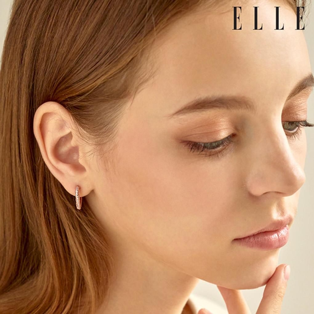 14K Heart Motif One-Touch Earrings (Gold Pin) ELGPEE413