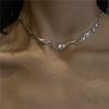 1PCS White Gold-plated Plated Necklace Ladies Cool Style Single Diamond Wings of Love Wings Necklace