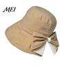 Breathable Sun Hat Women Summer Hat, Back Bowknot Fisherman Wide Brim UV Protection Casual Bucket for Outdoor Travel Hiking Fishing Beach Use
