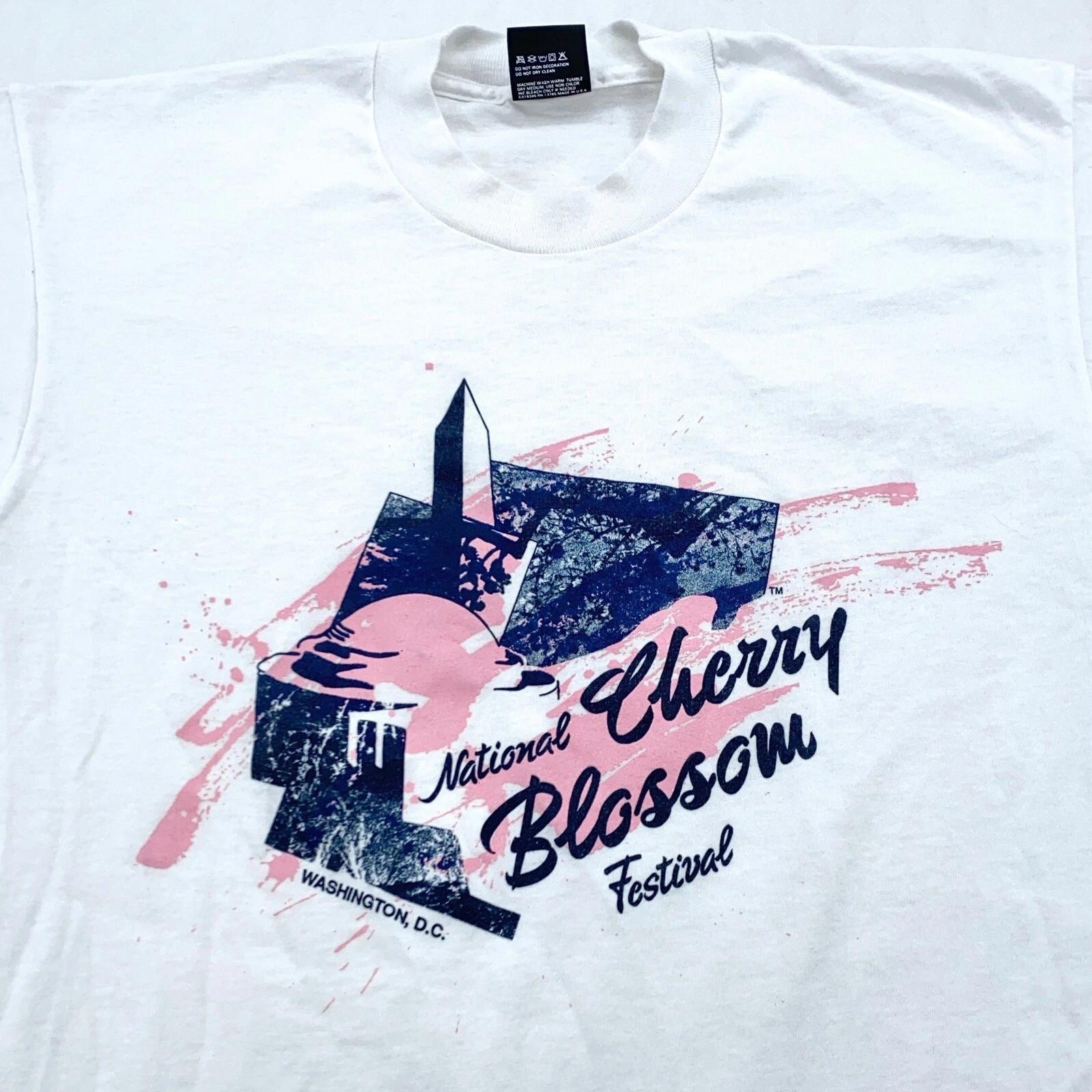 vintage 90s NATIONAL CHERRY BLOSSOM FESTIVAL WASHINGTON D.C. T-Shirt M/L thin 2XL