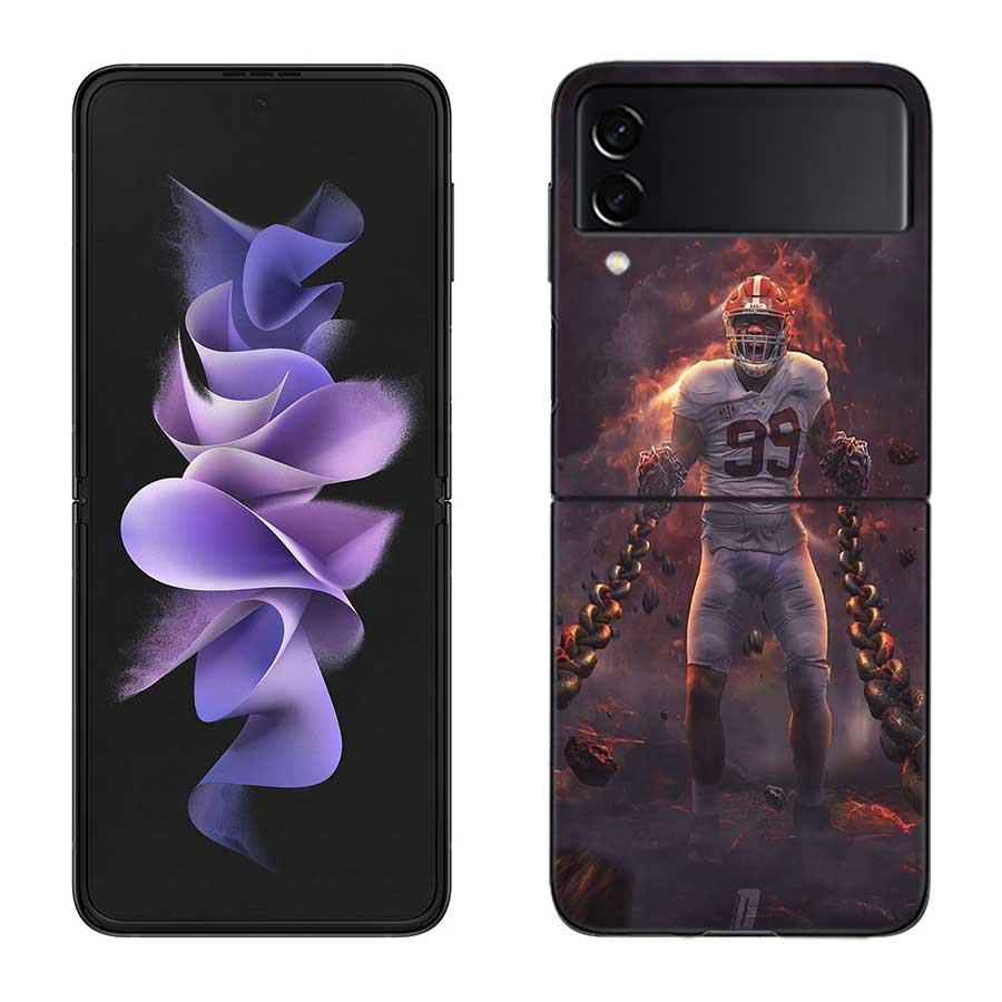 Ultimate Strength Aesthetics Rugby Phone Case For Samsung Z Flip 7 6 5G Galaxy Z Flip 5 4 3 Black Hard Cell Cover Luxury PC She