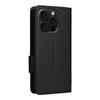 For iPhone 16 Pro Case with Wrist Strap Litchi Texture PU Leather Wallet Phone Cover