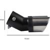 Car Stainless Steel Dual Exhaust Pipe Tail Muffler Tip Pipe Diameter 1.5" to 2" Curved Type TailPipe Muffler Modification