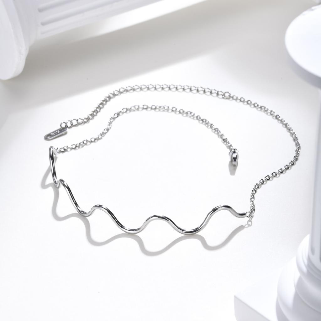 Stainless Steel Wave Cuff Bangle Bracelet for Women, Minimalist Wrist Cuff Bracelets Tarnish Free