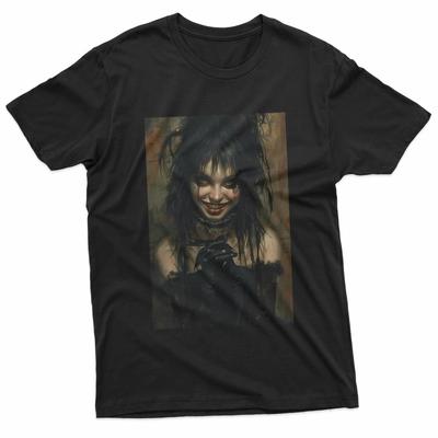 Emo Gothic Teenager Mädchen Dunkles Porträt Mit Reißzähnen Und Romantischer Atmosphäre 100% Baumwolle T-Shirt Herren T-Shirts Oberteil