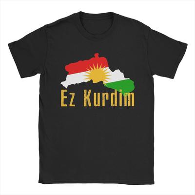 Kurdistan Flag Map  Cotton TShirt For Man Summer  Y2K Retro T Shirts Breathable Harajuku Tee Shirt Oversized Hot Sale Tops
