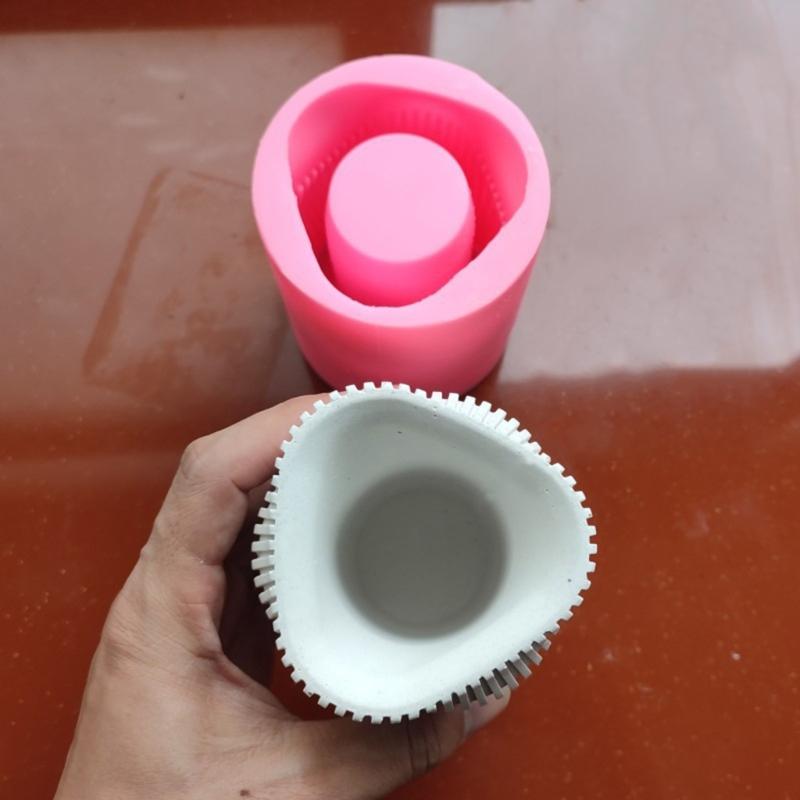 Wave Twisted Concrete Silicone Pot Mold Succulent Flowerpot Clay Cement Plaster Molds DIY Home Garden Flower Pots Mold