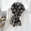 Plaid Imitation Cashmere Winter Scarf Fashionable and Warm Office Shawl for Women with Short Beards
