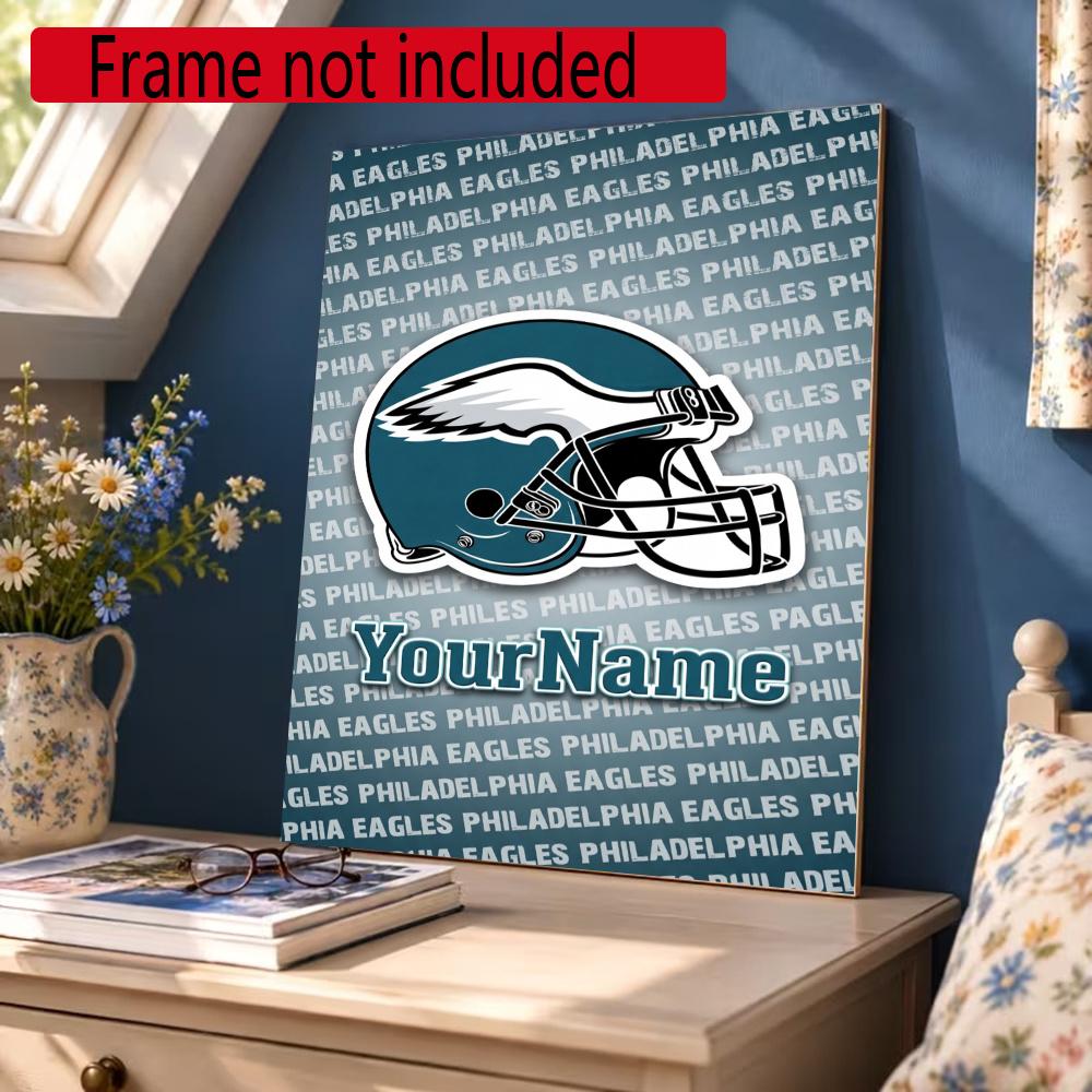 Philadelphia Eagles Customize Your Name Diamond Painting Round Diamond Diy Frameless Holiday Artwork Suitable For Home Office Wall Decoration