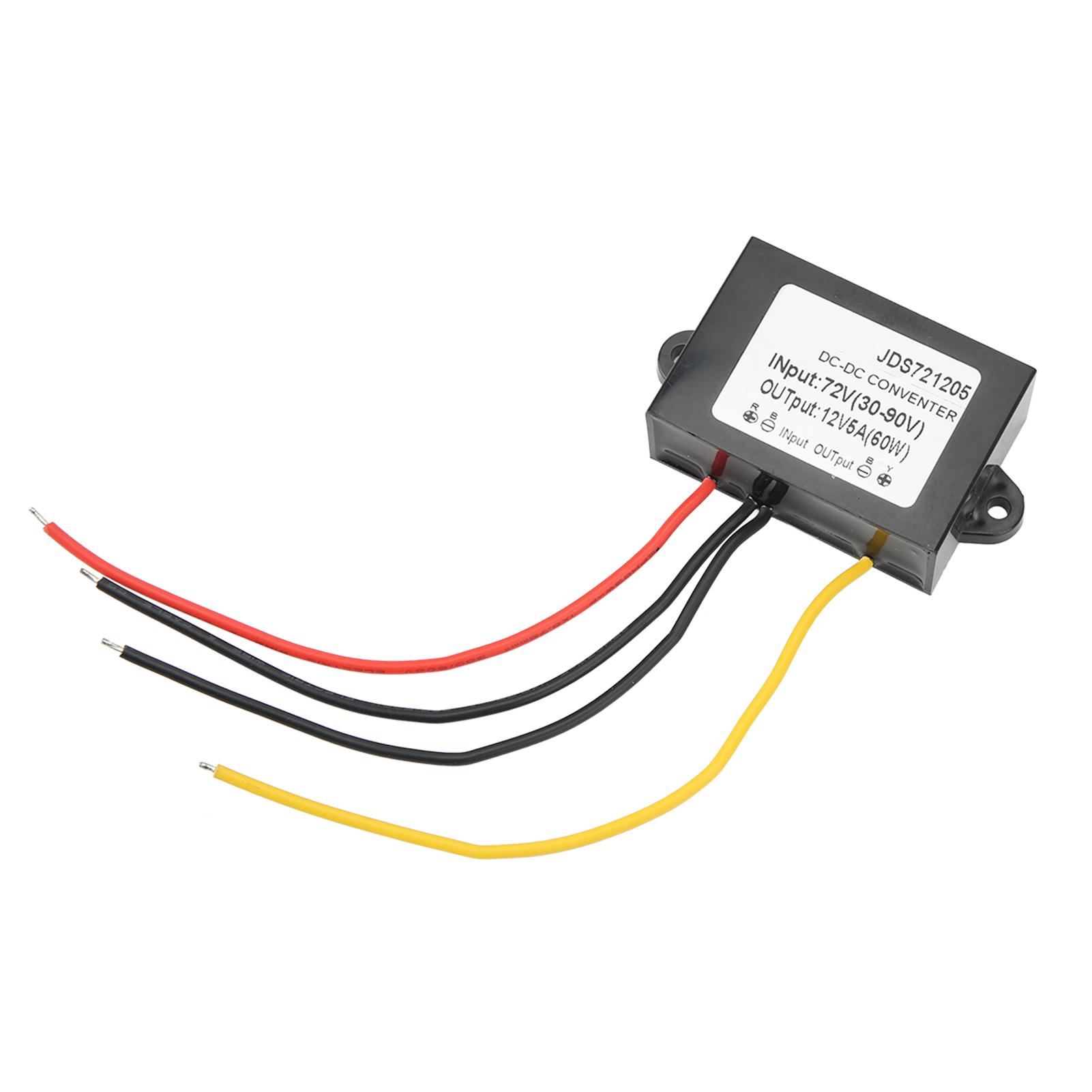 

DC Buck Module with Cable Voltage Transformer Board Converter Module 72V to 12V5A IP67 Waterproof