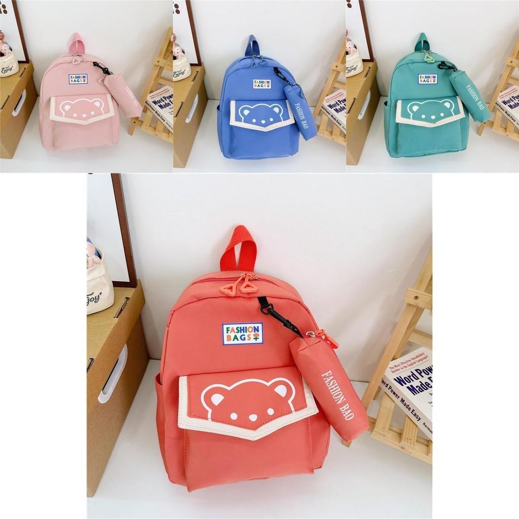 Cute Bear Design Kids Backpack For Toddlers Preschoolers Nylon Lightweight School Bag
