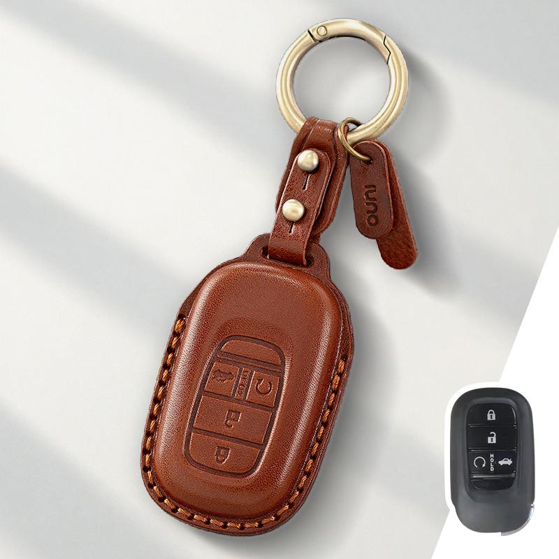 Genuine Leather Protector for CR-V HR-V Civic Accord Pilot Key Case Cover Fob