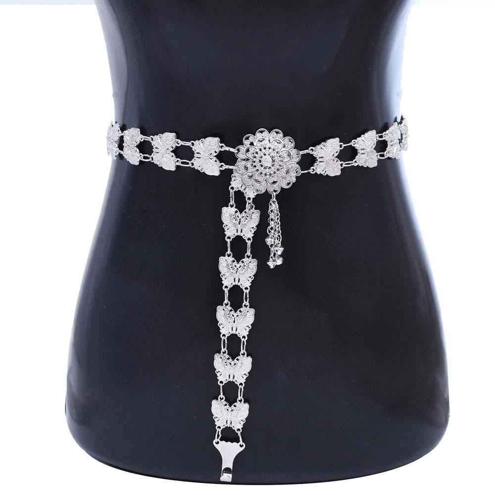 Retro Tassel Dai Ethnic Style Belt Metal Golden Waist Chain Thai Style Waistband for Gift