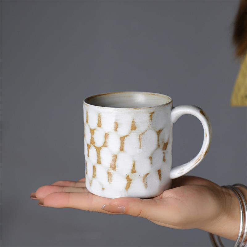 Ceramic Cup Japanese Couple Cup Afternoon Tea Ceramic Cup Wind Retro Water Cup Coarse Pottery Coffee Cup