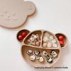 Bear-Shaped Silicone Suction Plate for Infants - Korean Style Cartoon Tableware for Learning To Eat