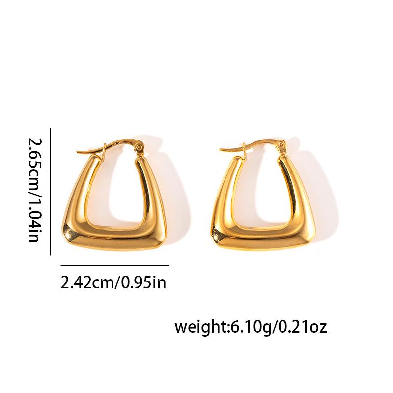 

Minimalist C-Shaped Gold Stainless Steel Hollow Earrings - High-End, Versatile, Stylish Ear Studs.
