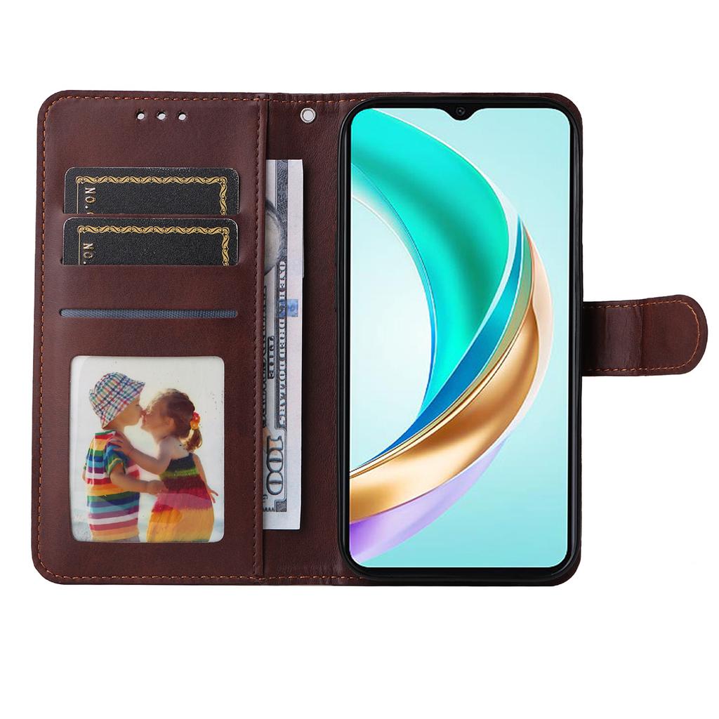 For Honor X6b 4G/Honor X5b Plus/Honor X6c 4G PU Leather Wallet Case Phone Stand Cover with Tempered Glass