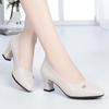 High Heels, Single Shoes, Women's Small Leather Shoes, Spring Women's Shoes, Mid-heel Versatile and Elegant Shallow-mouth Single Shoes