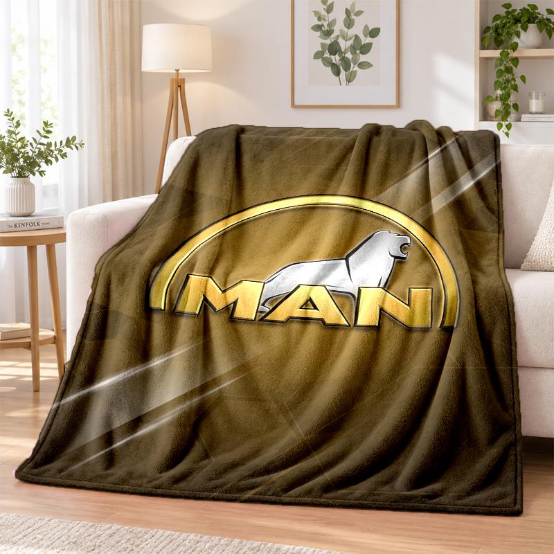 man truck Printed Flannel Blanket Warm Comfort Bed Throw For Indoor Home Decoration