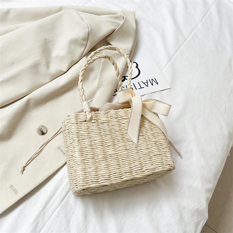 

Women Summer Straw Woven Tote Small Clutch Bags Retro Ladies Beach Basket Handbags Vacation Travel Shopping Purse