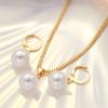 Dainty Pearls Pendant Necklace And Matching Earrings Set Handmade Accessories Gift For Bridal Party Or Anniversary
