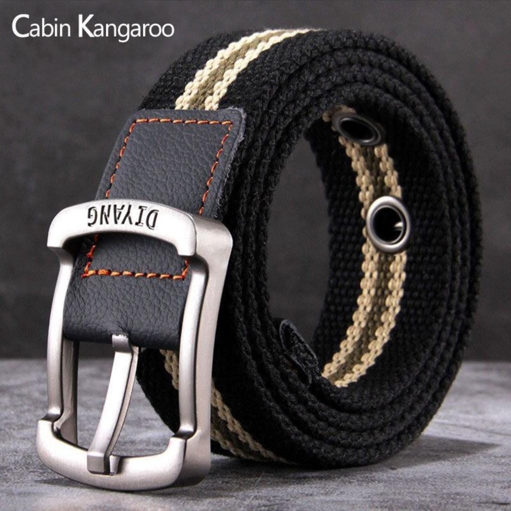 Canvas-Gürtel Herren-Gürtel Lässiger Canvas-Gürtel Gürtel Koreanische Version Von Lässigem Business-Rindsleder Dornschließe Männlicher Canvas-Hosen-Gürtel