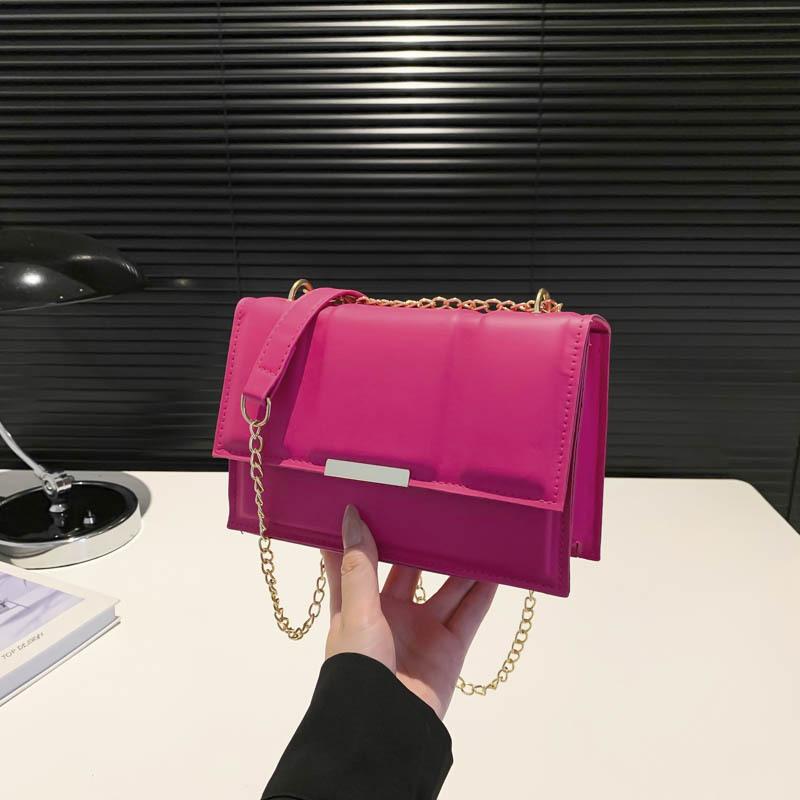 Beautiful Casual Solid Color Shoulder Bag New Style Casual Handbag on New Fashionable Simple Crossbody Small Square Bag