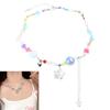 Colorful  Beaded Colored Heart Choker Necklace Adjustable Clavicle Chain for Women Girl Cute Handmade Boho- Jewelry