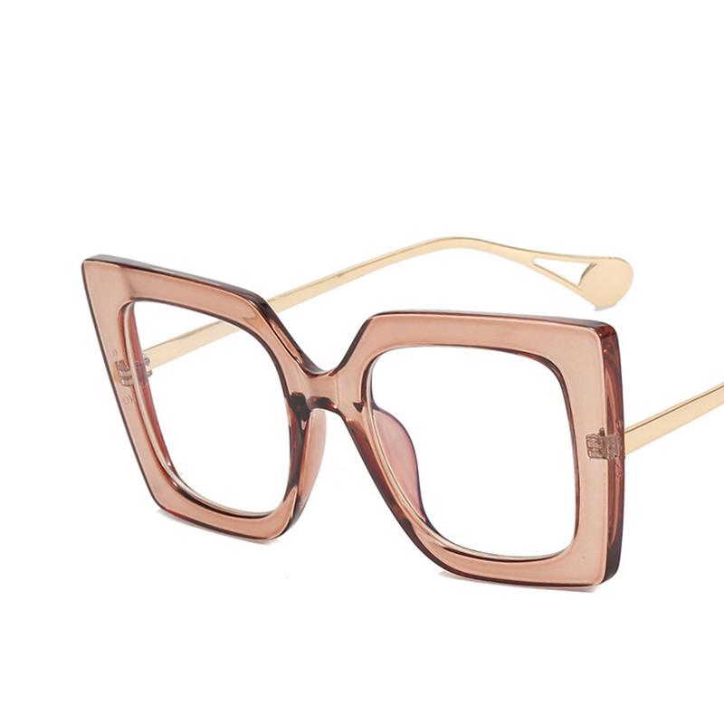 Blue Light Custom Degrees Oversized Reading Presbyopia Glasses Leopard Square Glasses Frame Clear Lens Prescription Lenses Women's Fashion Style