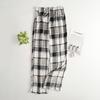 Women's Elastic Waist Plaid Fleece Pajama Pants Loose Fit Sleep Pants For Loungewear